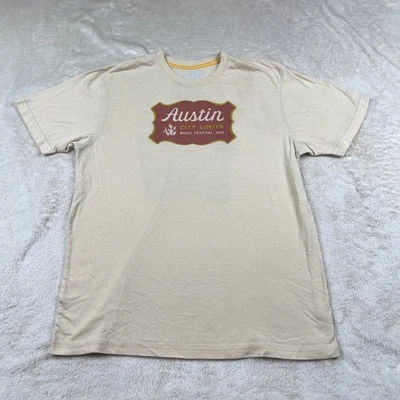 Howler Bros 2019 ACL Austin City Limits T 恤大号米色节日德克萨斯州 — 第 1/4 张图片