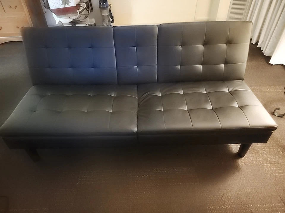 Futon Sofa Bed With Cup Holders, USB Ports, Reg. USB And Type C Ports. - Image 1 of 3