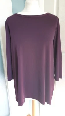 Kim & Co 3/4 Sleeve Wide Neck Top new size small QVC aubergine - Image 1 of 4