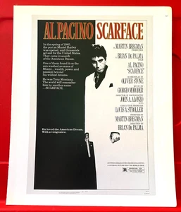 Scarface Al Pacino/Michelle Pfeiffer Movie/Film Poster Art PICTURE/PRINT 12"x9.5 - Picture 1 of 3