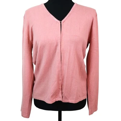 Cárdigan rosa Nine & Company vintage años 90 cuello con cuentas gancho y ojo grande nuevo con etiquetas Foto 1 de 4