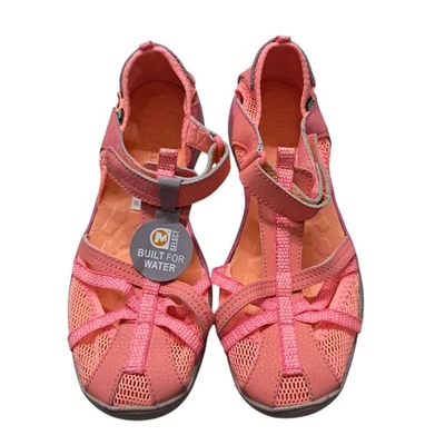New Merrell Hydro Monarch Water Sandal Big Girls 4 Pink Orange Leather - Image 1 of 4