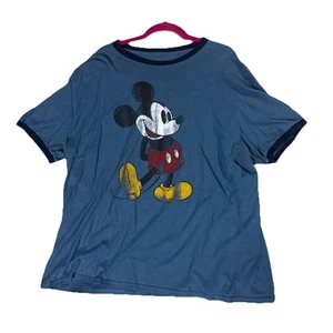 RARE Mickey Mouse Tee T Shirt Ringer Cartoon Disney 80s style Size XXL - Picture 1 of 6