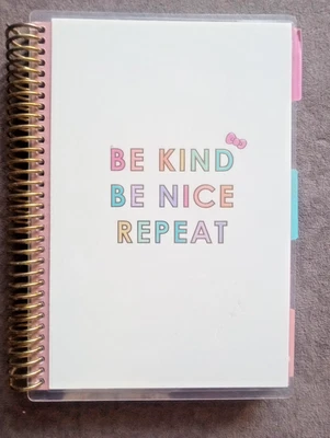 Hello Kitty BE KIND BE NICE REPEAT Spiral 4 Tab Notebook Journal - NEW - Image 1 of 4
