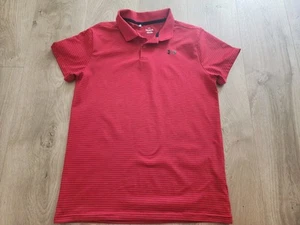 Under Armour shirt UA Golf Collared Short Sleeve Red Black Stripe boys X- large  - Picture 1 of 3