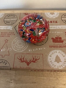 Millefiori Style Art Glass Paperweight – Multicolor Swirl – 2” x 1.5” - Picture 1 of 5