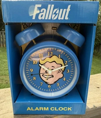 Fallout Alarm Clock Vault Boy Face Head Nuke 111 Top Bell Ringer Desk Clock - Image 1 of 2