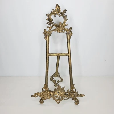 Caballete de filigrana victoriano de latón grande vintage de 20" Foto 1 de 4