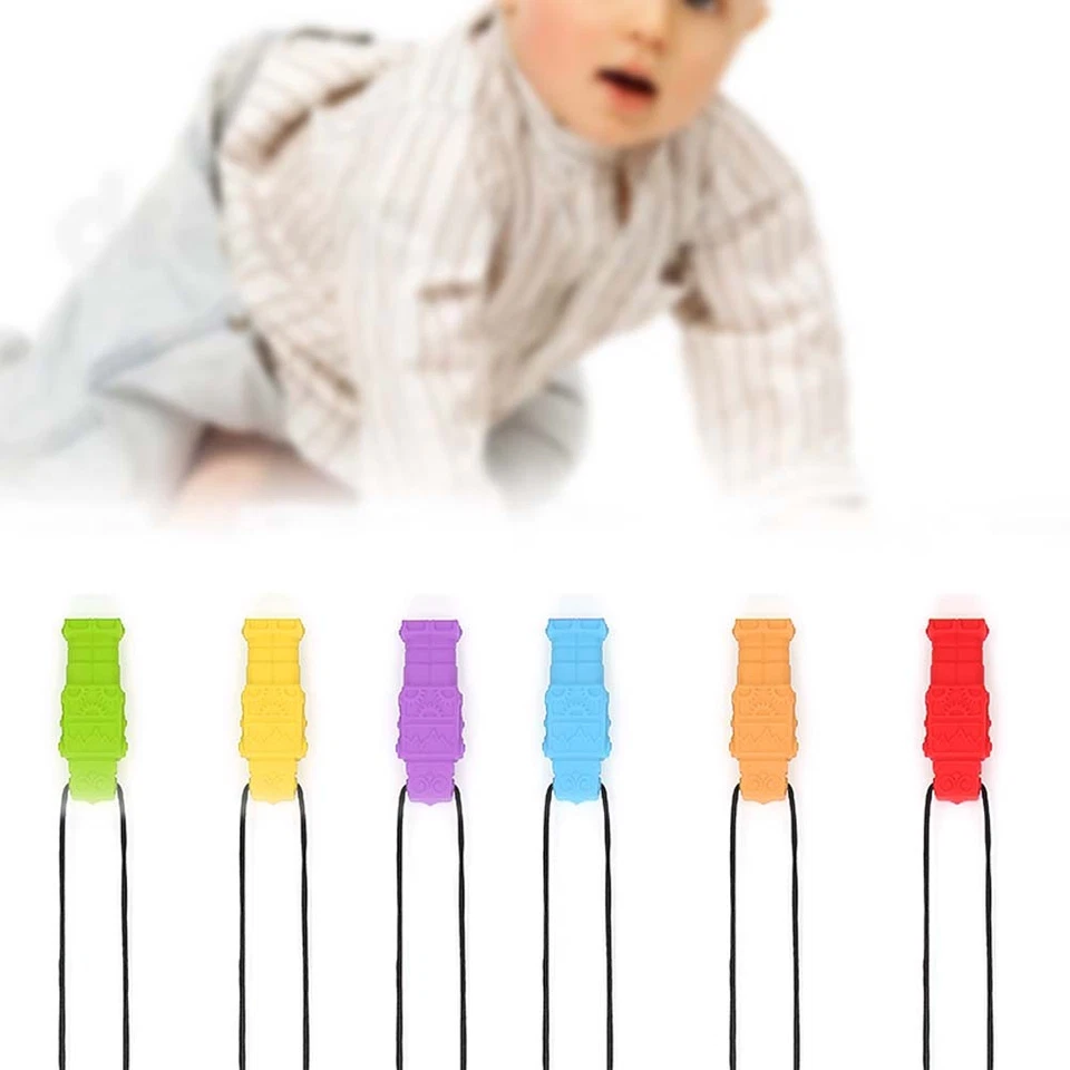 Silicone Robot Shape Teether Baby Chewing Pendant Necklace Teething Stick - Image 1 of 4