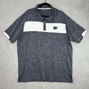 Penn State Nittany Lions Golf Polo Shirt Gray Stripe Short Sleeve Men’s XL Logo - Picture 1 of 9