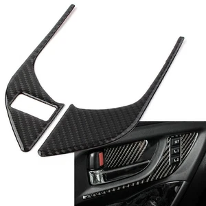 2x Carbon Fiber Inner Front Door Handles Cover Trim For Subaru Forester 2013-18 - Picture 1 of 10