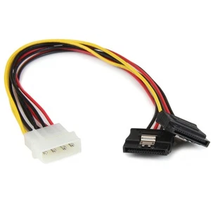 StarTech.com 12in LP4 to 2x Latching SATA Power Y Cable Splitter Adapter - 4 Pin - Afbeelding 1 van 4