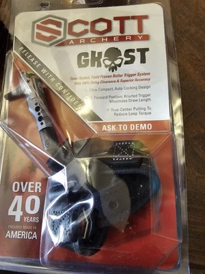 Scott Archery “Ghost” Wrist Strap Release Adjustable Travel (4006BSBK) Black NEW - Image 1 of 2