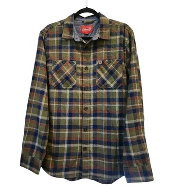 Camisa Coleman Franela Para Hombre Grande A Cuadros Botón Delantero Manga Larga Algodón Exterior Foto 1 de 4