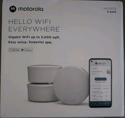 Motorola MH7603 | WiFi 6 Router + Intelligent Mesh System | 3-Pack | Easy Setup - Image 1 of 4