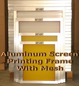 20" x 24"Aluminum Printing Screens With 255 Yellow Mesh Count-12 Pack - Picture 1 of 4