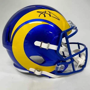 Autographed/Signed Aaron Donald Rams Full Size F/S Football Helmet Beckett COA - Picture 1 of 4
