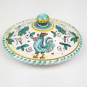 Vintage DERUTA Italy Orvieto Hahn Ersatzdeckel, Kanisterdeckel, Agua, gelb - Bild 1 von 10