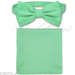 Neu Aqua Grün Herren Fliege & Einstecktuch Taschentuch Set Hochzeit Party Abschlussball - Bild 1 von 1