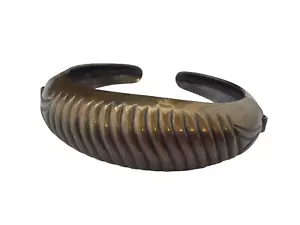 Coro Pegasus Vintage Textured Cuff Clamper Bracelet in Bronze Tone - Picture 1 of 5
