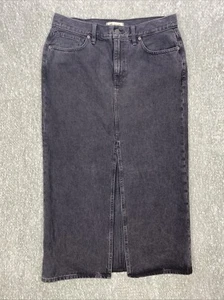 Madewell Denim Mid-Rise Maxi Skirt in Black Wash NWT Size 28 - Picture 1 of 10