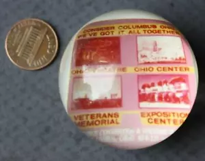 1970s Era Columbus Ohio Lucite Souvenir Paperweight Fairgrounds Theatre Vets --- - Picture 1 of 1