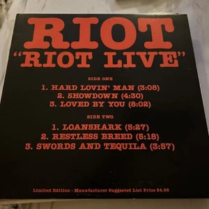 RIOT Riot Live VG+/VG++1982 Elektra - Picture 1 of 4