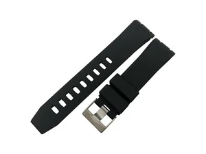 BLACK 22mm Rubber/Silicone STRAP/BAND FIT OMEGA WATCH SeaMaster PLANET OCEAN - Picture 1 of 5