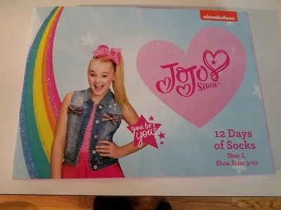JoJo Siwa 12 Days Of Socks of CHRISTMAS Advent Box - L Girls NICKELODEON - Image 1 of 3