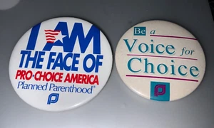 Vintage Button Pin Lot of 2 Womens Rights Civil rights Pro Choice - Picture 1 of 2