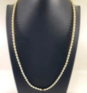 VINTAGE 32" Opera Length Pearl Necklace Single Strand Sterling Clasp - Picture 1 of 5