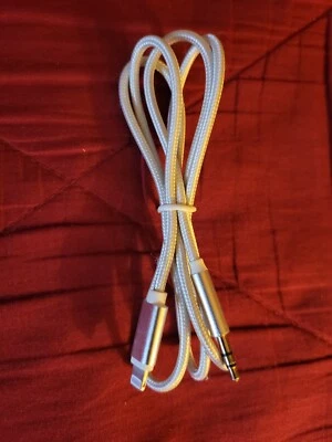 3ft. Braided Auxiliary Audio Cable - Fast Charge To 3.5mm Connector - White - Image 1 of 2