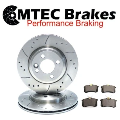 MTEC BRAKES Fiesta mk5 1.6 Front Drilled Grooved Brake Discs Pads