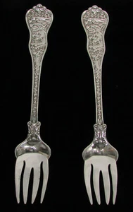 TIFFANY & CO STERLING SILVER OLYMPIAN 2 STERLING SILVER 6 1/2" FISH FORKS - Picture 1 of 5