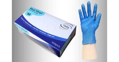 BLUE Vinyl Powder & LATEX FREE YALA Smooth Gloves Catering Food Safe 100 - 3000