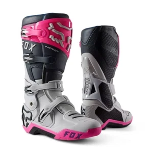 New Fox Racing Mens Adult Size 10 MX Boots Instinct 2.0 (Grey/Pink) 24347-453 - Picture 1 of 11