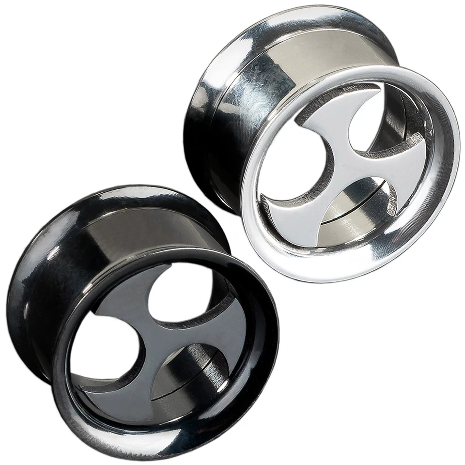 6-16mm Flesh Tunnel Plug Triskele Filettatura Interna Acciaio Piercing Orecchio - Immagine 1 di 1