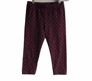 Amazon Essentials Girls Polka Dot Leggings M Burgundy & Light Pink/Peach Dots - Picture 1 of 13