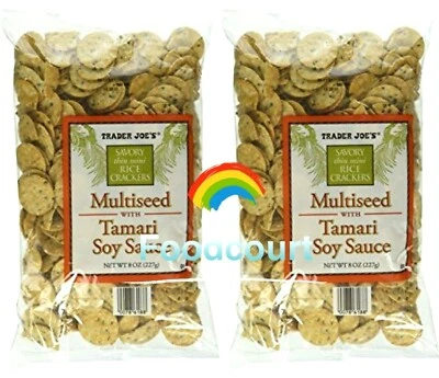 Paquete de 2 mini galletas de arroz Trader Joe's multiseed con salsa de soja Tamari de 8 oz cada una Foto 1 de 4