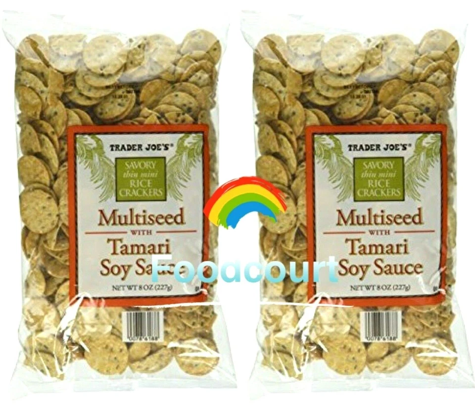 Trader Joes Multiseed With Soy Sauce Rice Crackers Pack of 2