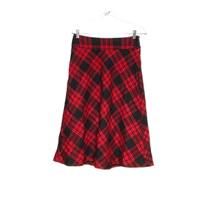 Talbots Red Plaid A-Line Midi Skirt, Size 4P - Picture 1 of 4