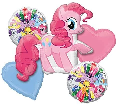 My Little Pony Pinkie Pie Happy Birthday Party Favor 5ct Foil Balloon Bouquet