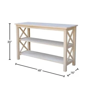 International Concepts Console Table 16" L, Unfinished Standard Rectangle Wood - Picture 1 of 9
