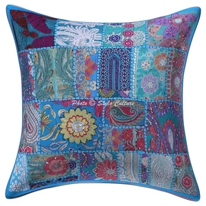 Boho Bohemian Cushion Cover Vintage Patchwork Throw Decor Pillow Cover Case - Picture 1 of 5