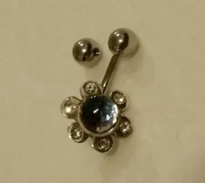 Anillo vientre con joyas de plata de ley con cristal efecto especial  - Imagen 1 de 3