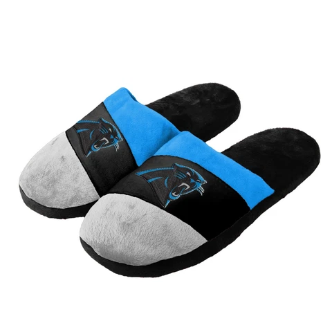 Carolina Panthers Youth Colorblock SLIDE SLIPPERS New - FREE SHIPPING Cover