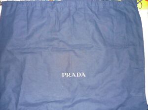 Prada Drawstring Dust Bag Navy Blue Cotton, 19x15