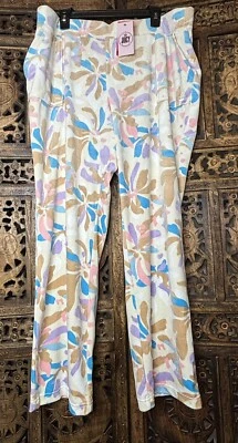 Pantalones deportivos Juicy Couture para mujer de terciopelo floral con bolsillos elásticos talla 2X nuevos con etiquetas Foto 1 de 4