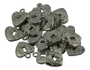 20 x Made With Love Heart Lock Charm Spacer Bead Handmade DIY Costume Jewellery - Picture 1 of 2