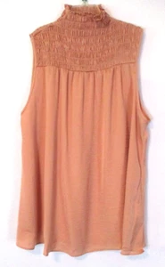 Lisa Rinna Collection Smocked Neck Shirt Sz M Blush Pink A352153 Women CB73P - Picture 1 of 6